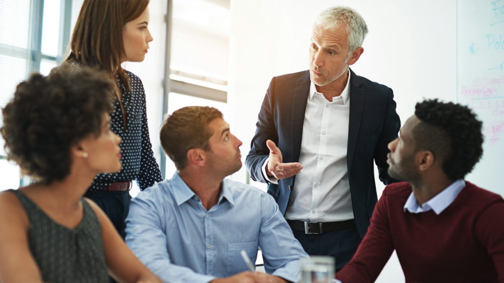 Construction executives meeting with IT provider