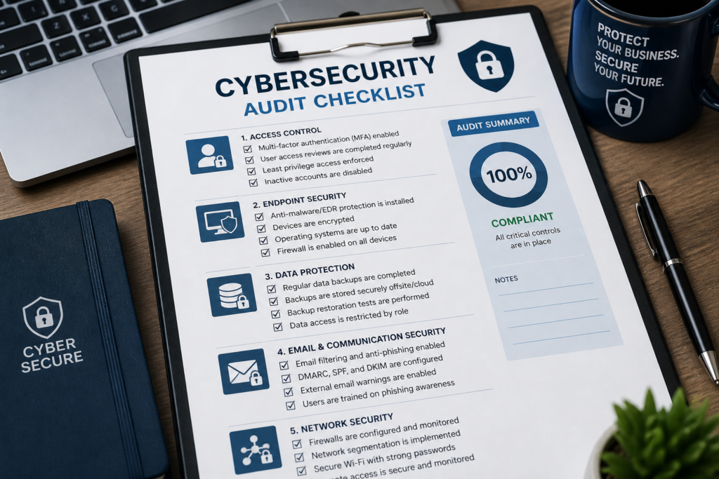 Cybersecurity audit checklist for business compliance