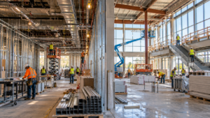 Commercial construction crews working across different project conditions and requirements